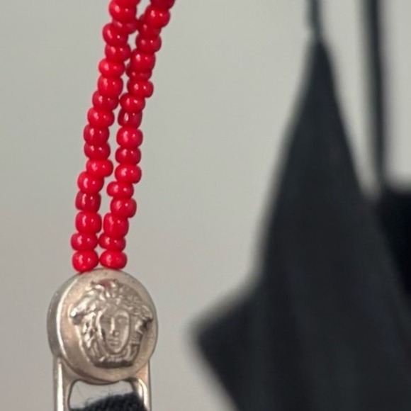 Vintage Versace Couture Beaded Strap Little Black Dress Designer Mini Dress - Picture 3 of 11